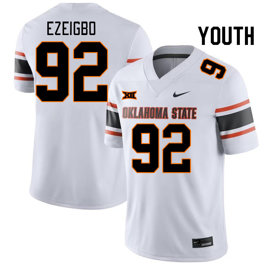 Youth #92 Obi Ezeigbo Oklahoma State Cowboys College Football Jerseys Stitched-White